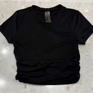 Mono B Black Short Sleeve Crop  Women's Tee